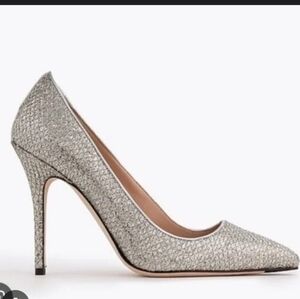 J. Crew Sparkling Silver Heels